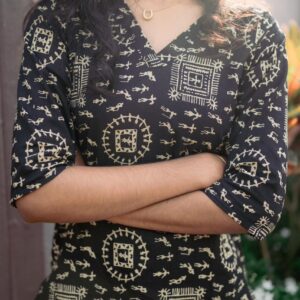 Cotton Block Printed Dress